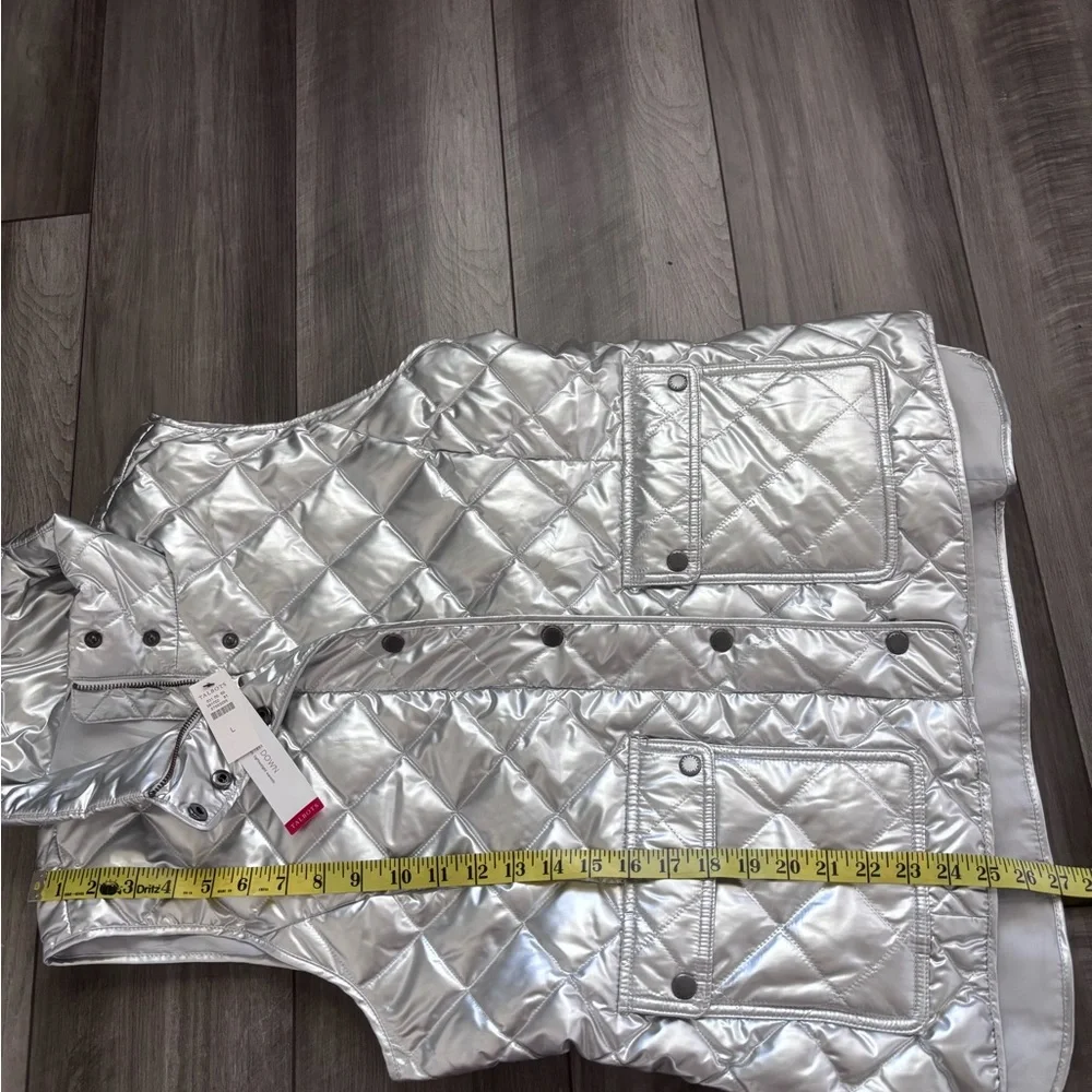 Talbots silver Quilted puffer Vest large - Picture 8 of 9